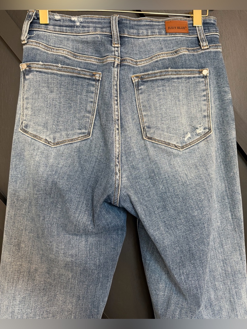 Judy Blue Wide Leg Crop Distressed Jeans, Size 5/27 (US 6) - Picture 8 of 10